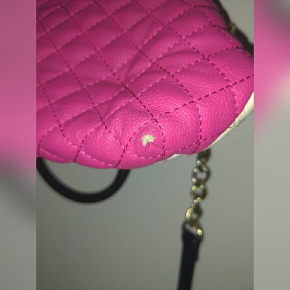 Betsey Johnson Womens Pink Quilted Shoulder Bag - Picture 8 of 14